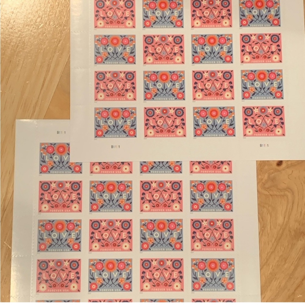 Love stamps 2 sheets of 20 each